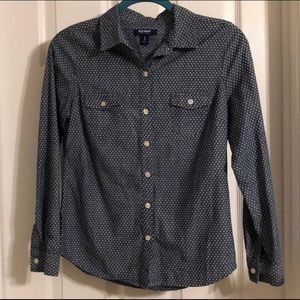 Chambray Polka Dot Blouse